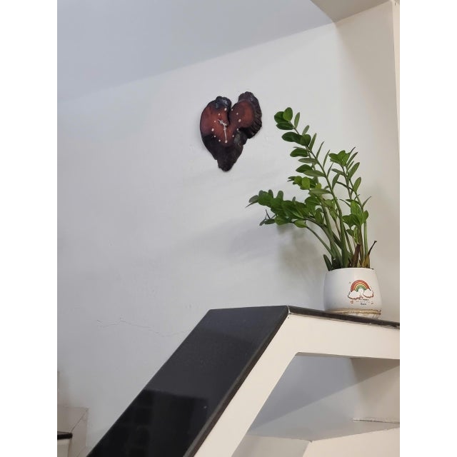 Brown 2020s Orbit & Love – One-of-a-Kind Handcrafted Driftwood Clock Duo For Sale - Image 8 of 18
