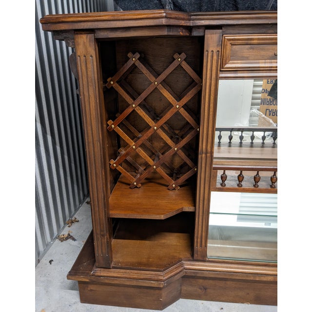 19th Century Bar, 19th Century French Renaissance Vintage Carved Buffet With a Marble Top For Sale - Image 5 of 14