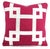Dark Pink Basket Woven White Ribbon Embellished Pillow Cover For Sale In Portland, OR - Image 6 of 6