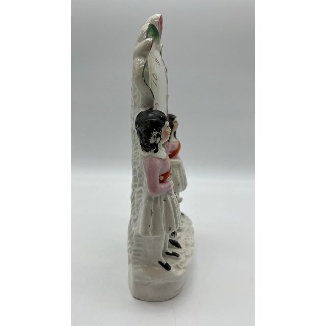 White Antique English Staffordshire Watch Figure Circa 1860's For Sale - Image 8 of 12