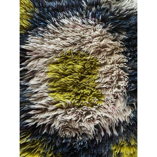 Mid-Century Modern Wool Rya Rug, 1960s For Sale - Image 11 of 18