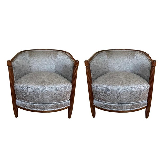 Pair of Art Deco Bergères For Sale - Image 11 of 11