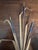 Metal 1950s Hollywood Regency Gilt Cattail Sconces, Pair For Sale - Image 7 of 7
