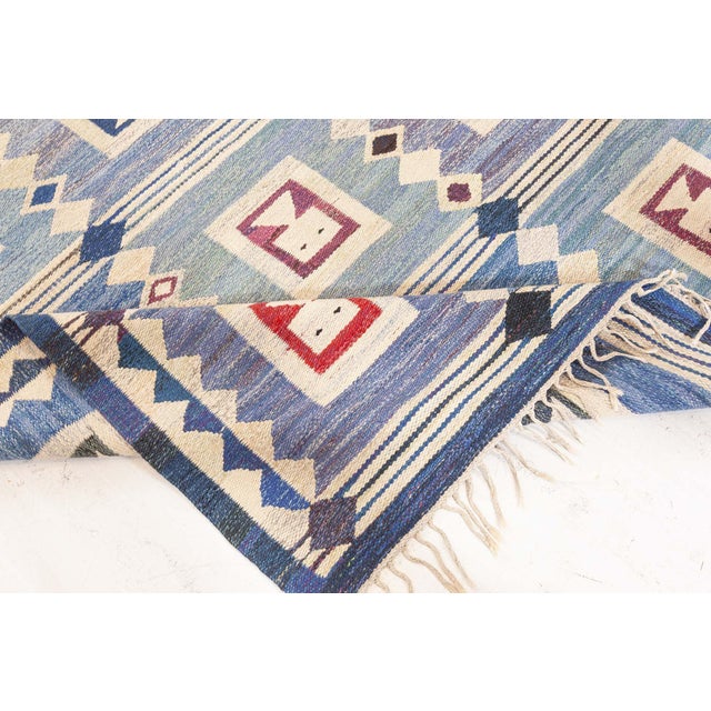 Textile Vintage Swedish Flat Weave Rug “The Girls in the Window” Designed by Edna Martin For Sale - Image 7 of 8