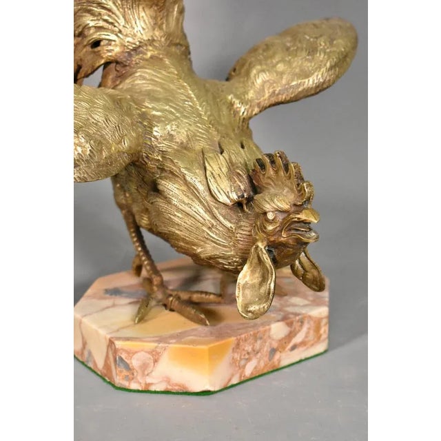 Metal Large French Cockerel Rooster in Brass, 1950s For Sale - Image 7 of 12
