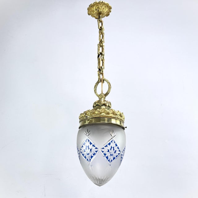 Art Nouveau Hanging Lamp in Bronze, 1890s For Sale - Image 3 of 9