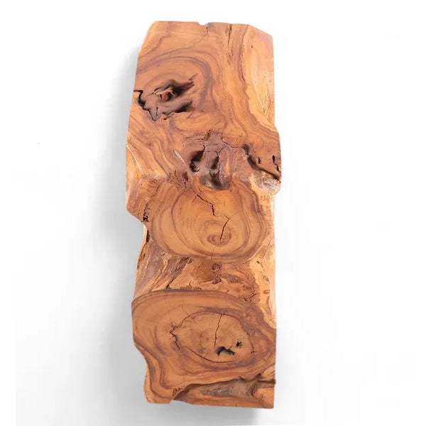 2020s Natural Sculptured Block Console Table, 31" Inch Long For Sale - Image 5 of 9