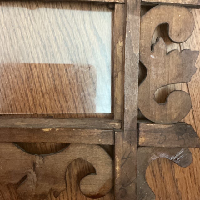 1900 - 1909 Antique Hand Carved Folk Art Black Forest Picture Frame 1900-1909 For Sale - Image 5 of 7
