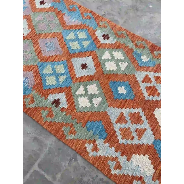 Authentic Afghan Wool Kilim Runner Rug - 2.8 X 9.4 Ft For Sale - Image 4 of 6
