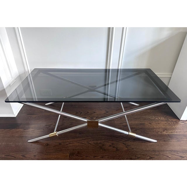 A bespoken coffee table by John Vesey (1924-1992) for John Vesey Inc circa 1958. A rare X-leg model V-41 from the designer...