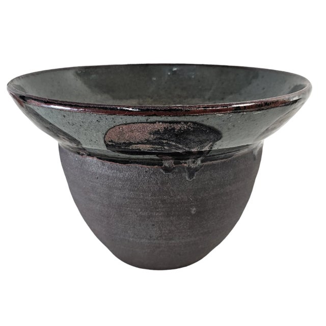 Joseph Hysong Studio Art Pottery Bowl Purple 10.25” For Sale - Image 4 of 11