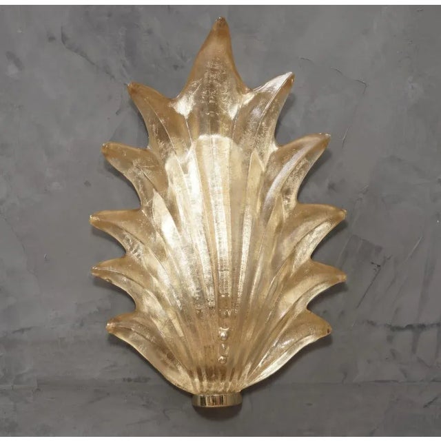 Golden Murano Glass and Brass Wall Light, 1990s For Sale - Image 9 of 9