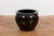 Mid-Century Modern Black Glaze Circular Ceramic Planter with Tapering Lines, Vintage For Sale - Image 3 of 12