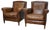 Vintage Dutch Cognac Leather Club Chairs, Set of 2 For Sale