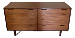 1960s Ib Kofod‑Larsen for Povl Dinesen PD‑Series Teak 8‑Drawer Dresser — Scarce Danish Cabinetmaker Edition