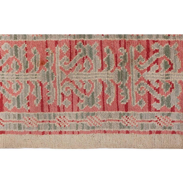 Textile Doris Leslie Blau Mid-20th century Spanish Floral Handmade Wool Rug For Sale - Image 7 of 8