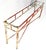 1970s 6' Faux Bamboo Metal Silver Gilt & Red Mid Century Modern Console Sofa Table For Sale - Image 5 of 8