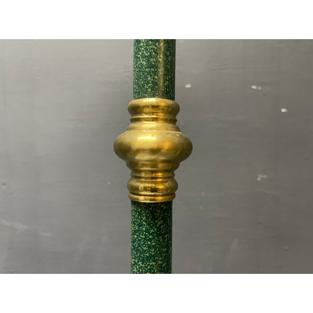 Forest Green Italian Green Murano Glass Floor Lamp with Large Frosted Shade, 1980s For Sale - Image 8 of 13