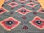 Teal Vintage Southwestern Kilim Rug, Flat-Woven Wool, Geometric Pattern, Green & Red, 4x5 For Sale - Image 8 of 13