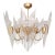 Rare 1970s Brass & Glass Rod Chandelier | 5-Light Vintage Fixture | Restored Mid Century Lighting For Sale