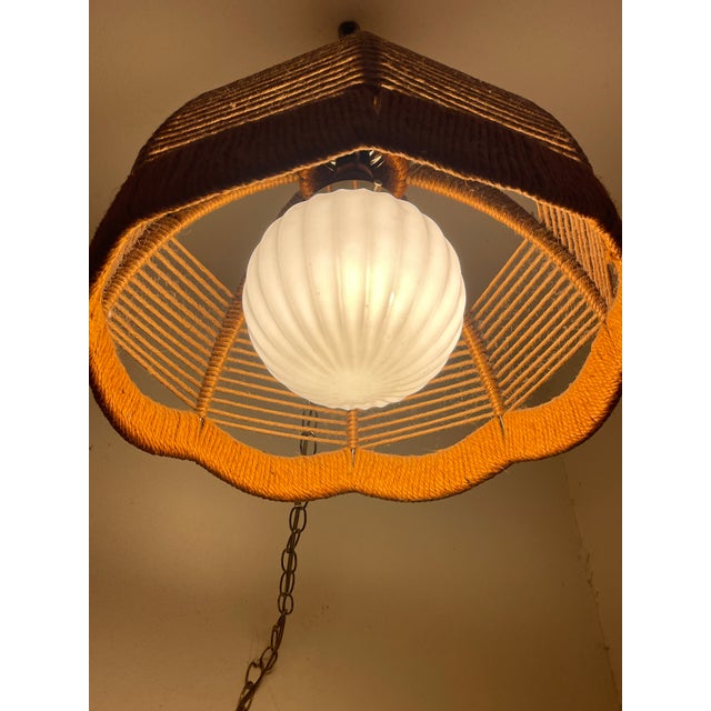 1960’s Hemp Rope Swag Light For Sale In Dallas - Image 6 of 11