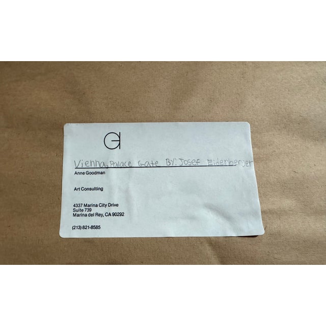 Black Late 20th Century Vienna Palace Gate Etching on Paper by Josef Eidenberger For Sale - Image 8 of 14