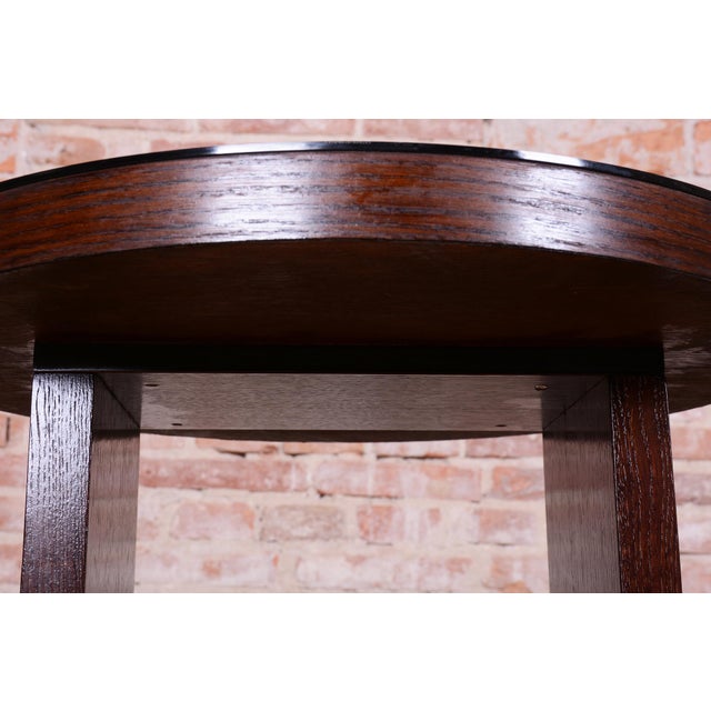 Black Art Deco Small Table in Oak, Silver Plating, and Glass, France, 1920s For Sale - Image 8 of 13