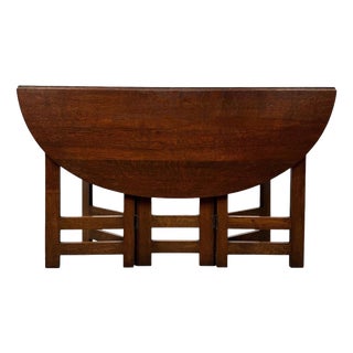Antique Early 20th Century Arts and Crafts Oak Gateleg Side Table For Sale
