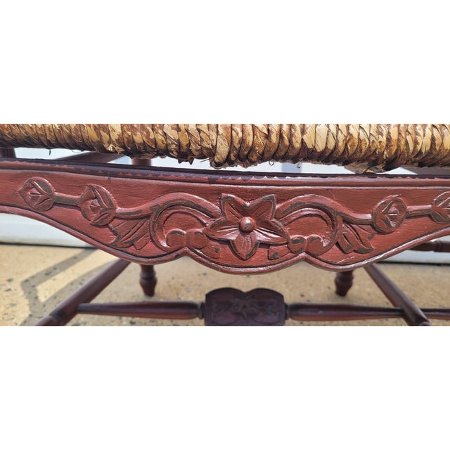 1990s Vintage Country French Settee Red Paint For Sale - Image 5 of 8