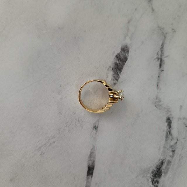 Marquise Diamond Center with Diamond Accents Engagement Ring, Size 5 For Sale - Image 4 of 4