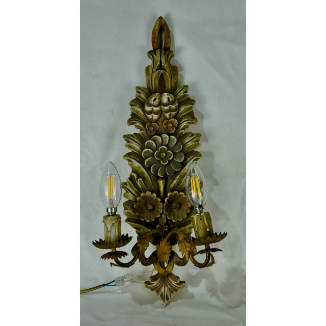 Polychrome and Wood Sconce, 1960s For Sale - Image 13 of 13