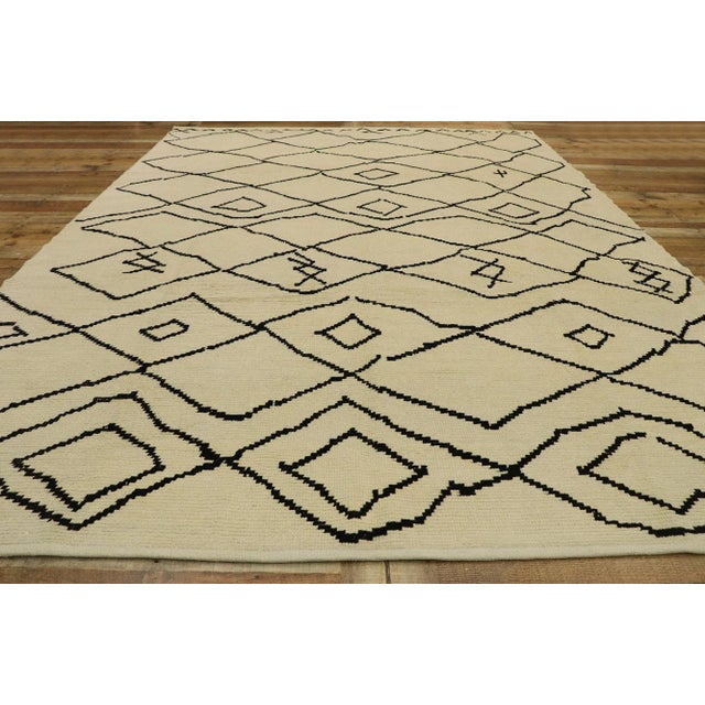 Beige Moroccan Style Rug - 09'02 X 12'06 For Sale - Image 8 of 10