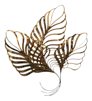 Curtis C. Jere Brass Palm Tree Frond Leaf Wall Hanging