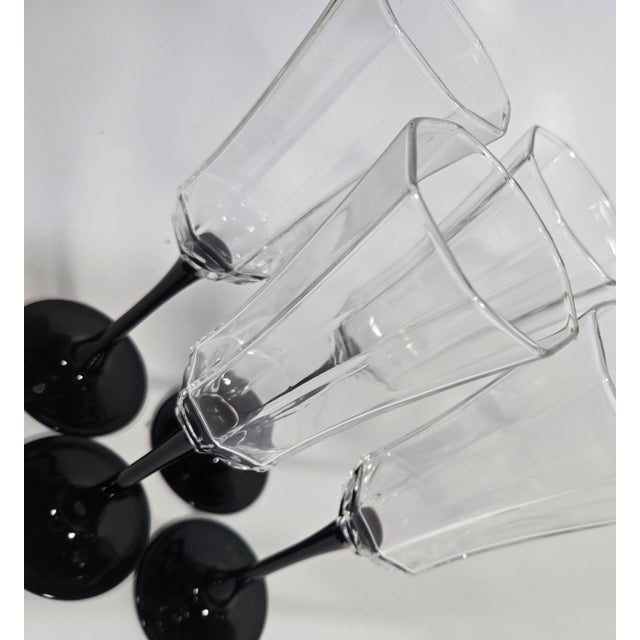80s Glam Goth Champagne Flutes- Set of Four For Sale - Image 12 of 12