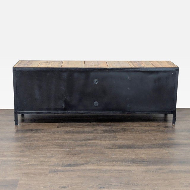 Industrial Wood and Metal Media Console For Sale In San Francisco - Image 6 of 8