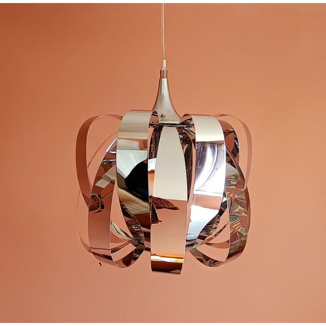 1980s Space Age Chrome-Plated Metal Pendant Lights, 1970s, Set of 2 For Sale - Image 5 of 11