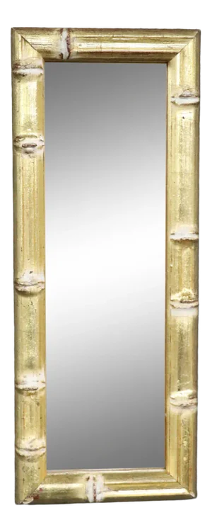 Italian Gold Gilt Faux Bamboo Mirror