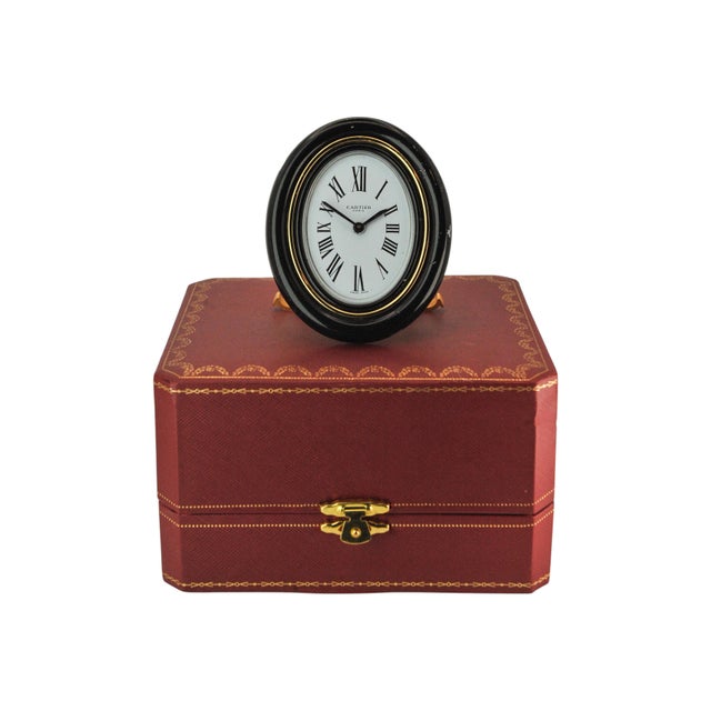 Baignoire Alarm Clock in 18ct Gold Plate & Brass from Cartier, Swiss, 1980s, Set of 2 For Sale - Image 10 of 11