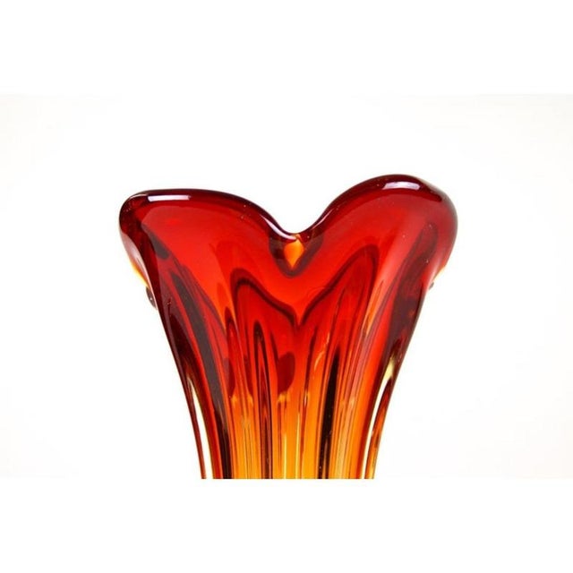Mid-Century Red and Orange Murano Glass Vase, 1960s-1970s For Sale - Image 10 of 16