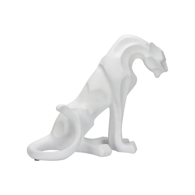 The Cat sculpture is a purrfect guardian. Made of resin material painted white. Ideal for displaying on a console or...
