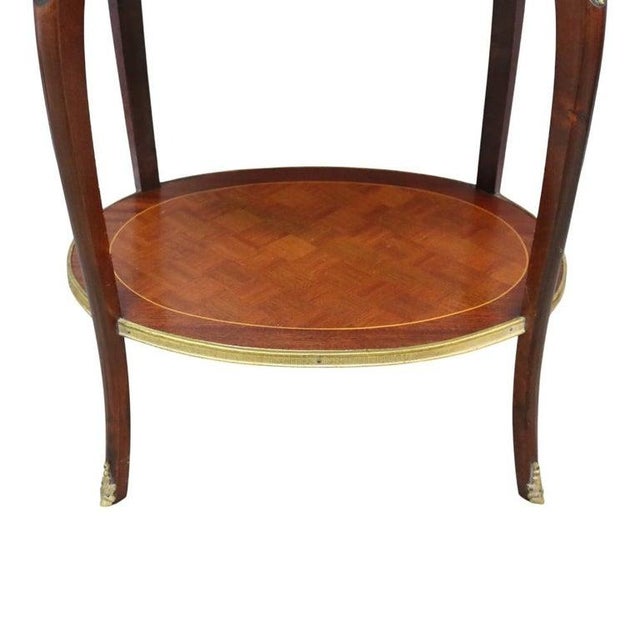 1920s Pair Spanish French Louis XV Style Rosewood Prquetry & Figural Ormolu Stands For Sale - Image 6 of 14