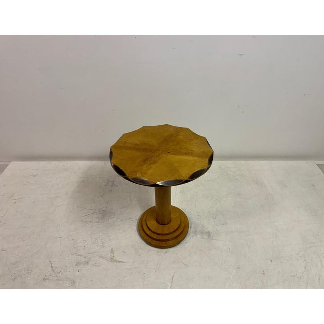 1930s Swedish Art Deco Circular Quarter Veneered Side Table, 1930s For Sale - Image 5 of 14