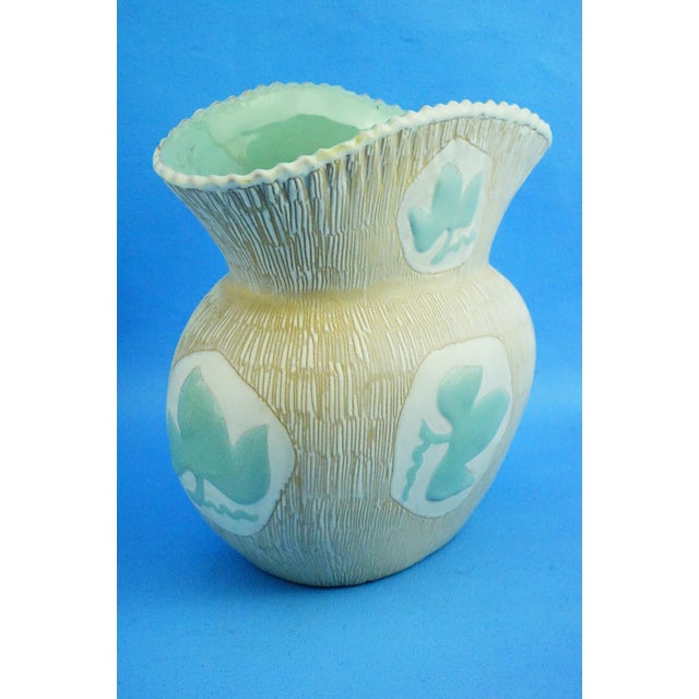 Majolica Ceramic Vase with Vine Leaf Decoration attributed to Nino Strada for Cima Deruta, 1950s For Sale - Image 6 of 18