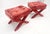 Pair of Red Brick X Base Billy Baldwin Mid Century Modern Window Benches MINT! For Sale - Image 11 of 11