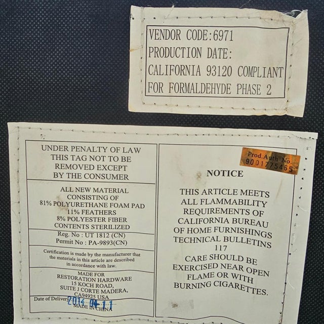 Restoration Hardware Leather Churchill Large Sofa For Sale - Image 18 of 18