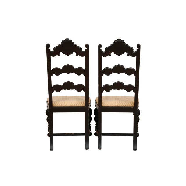Traditional William & Mary Ladderback Chairs - a Pair For Sale - Image 3 of 7