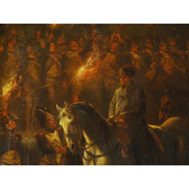 Black Napoleon and His Troops, a Large Antique Oil on Canvas Painting, 96.5 X 78 In For Sale - Image 8 of 18