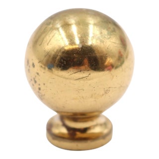 Reclaimed 0.875 In. Polished Brass Ball Cabinet Drawer Knob For Sale