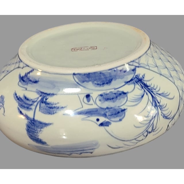 Vintage Asian Saigon Blue and White Cho & Lon Covered Tureen Dish #1 For Sale - Image 11 of 12