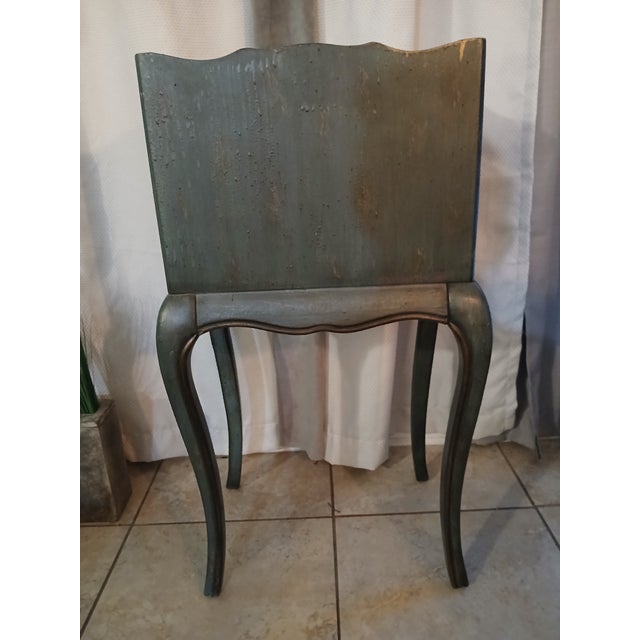 Early 20th Century Intervention No, Bleu & Gold" – Signed Hand-Distressed Folk Baroque Cabinet For Sale - Image 10 of 11